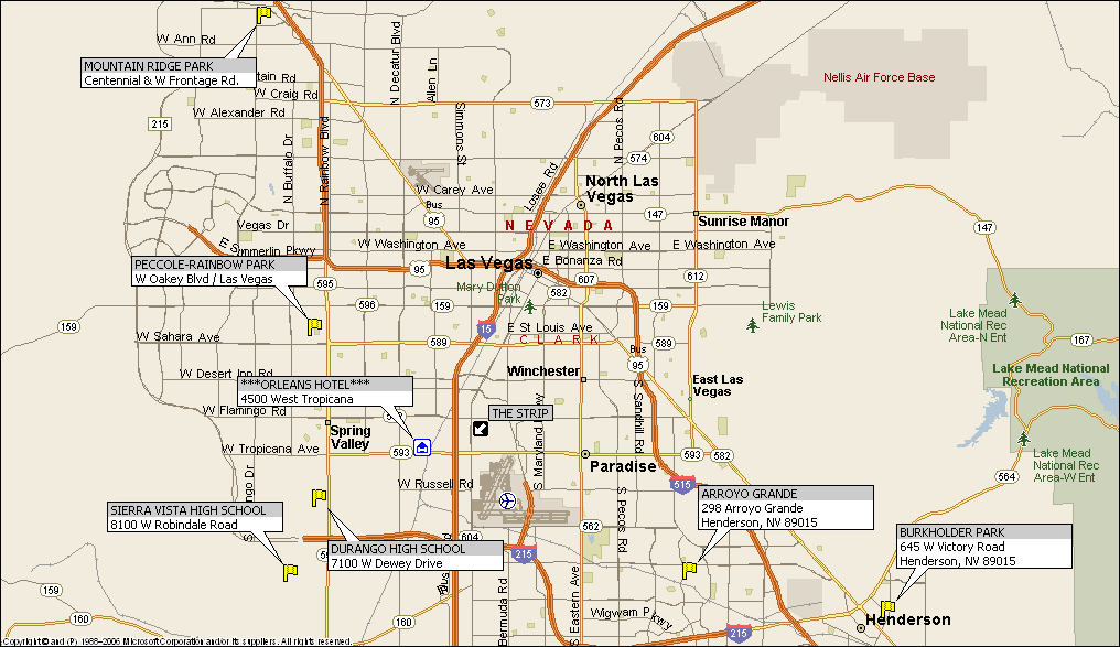 The Orleans Hotel and Casino Map