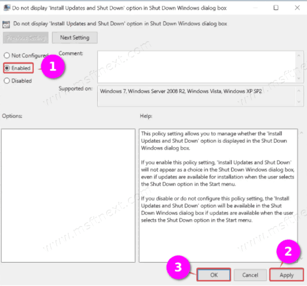 Remove Update and shutdown and Update and restart from Start menu