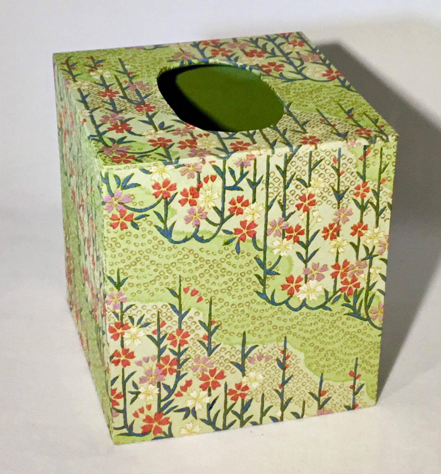 Tissue Box Cover with Kirara Flowers Japanese paper M'S Handmade Boxes