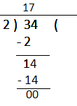 34 Divided by 2 (Long division method)