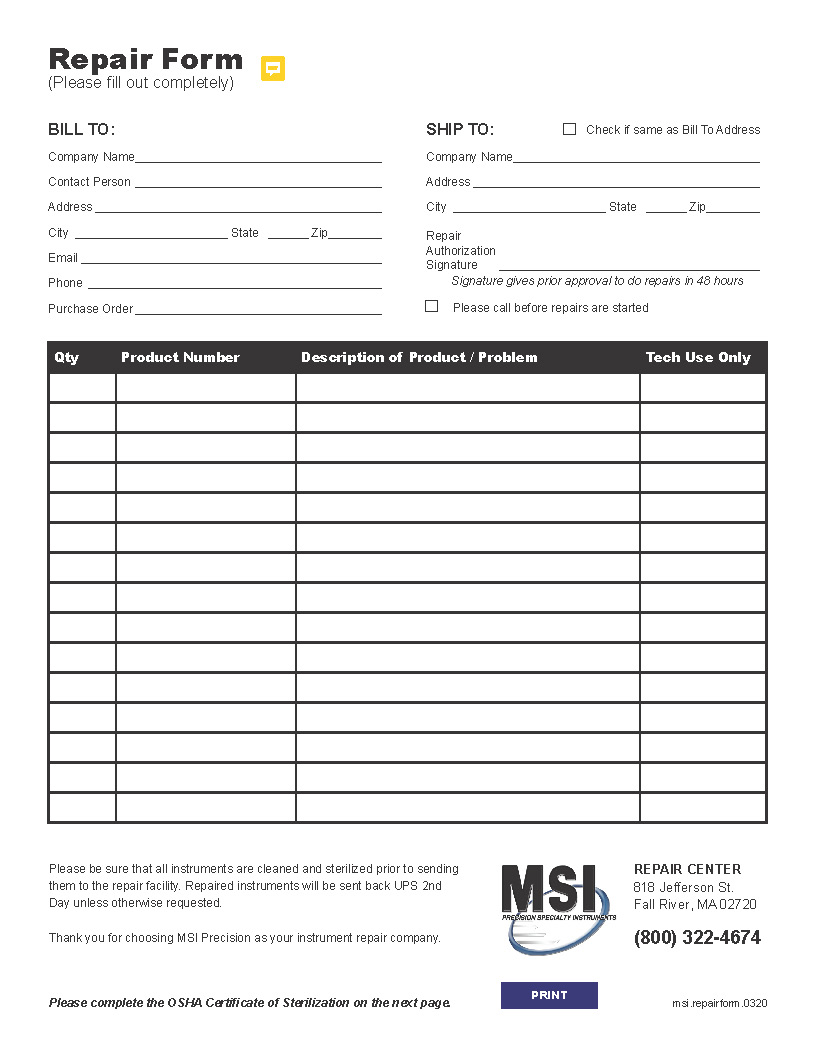 Need Instrument Repair?