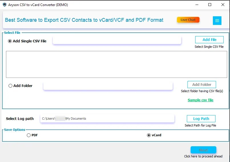 CSV to VCF Converter to Convert CSV Contacts to VCF or PDF