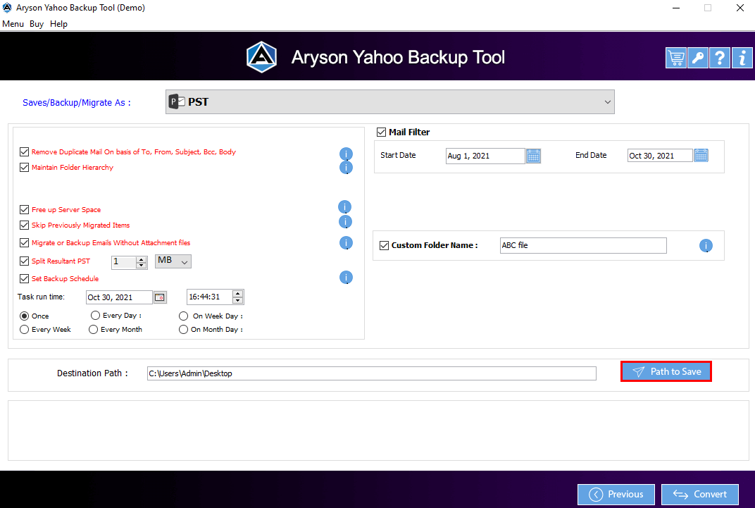 Yahoo Backup Tool to Backup Yahoo Emails to 15+ Formats