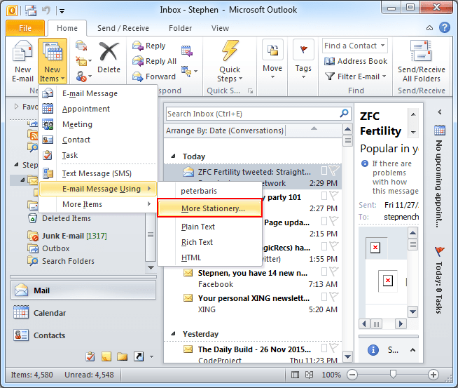 Introduction to Personal Stationery in Microsoft Outlook
