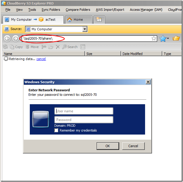 Connect to Network Shares With MSP360 S3 Explorer