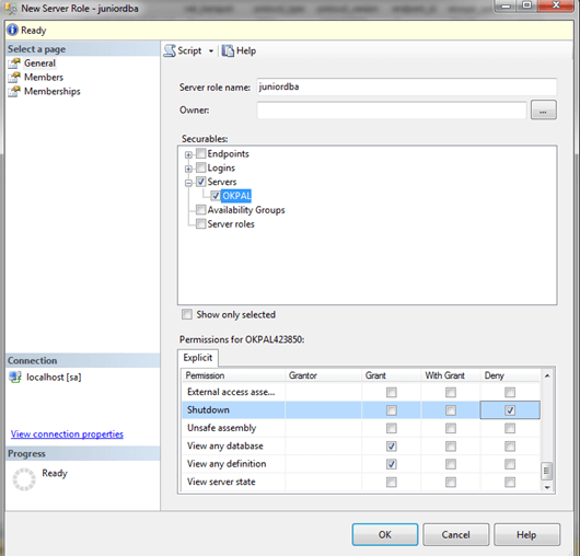 SQL Server User Defined Server Roles