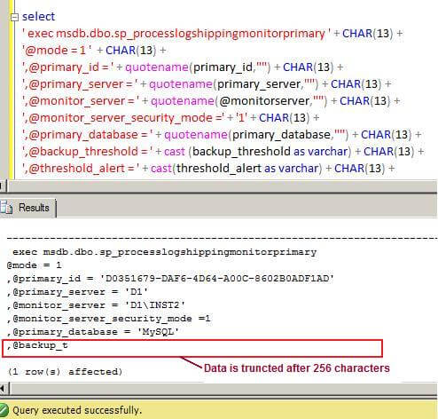Prevent Truncation of SQL Server Management Studio Results