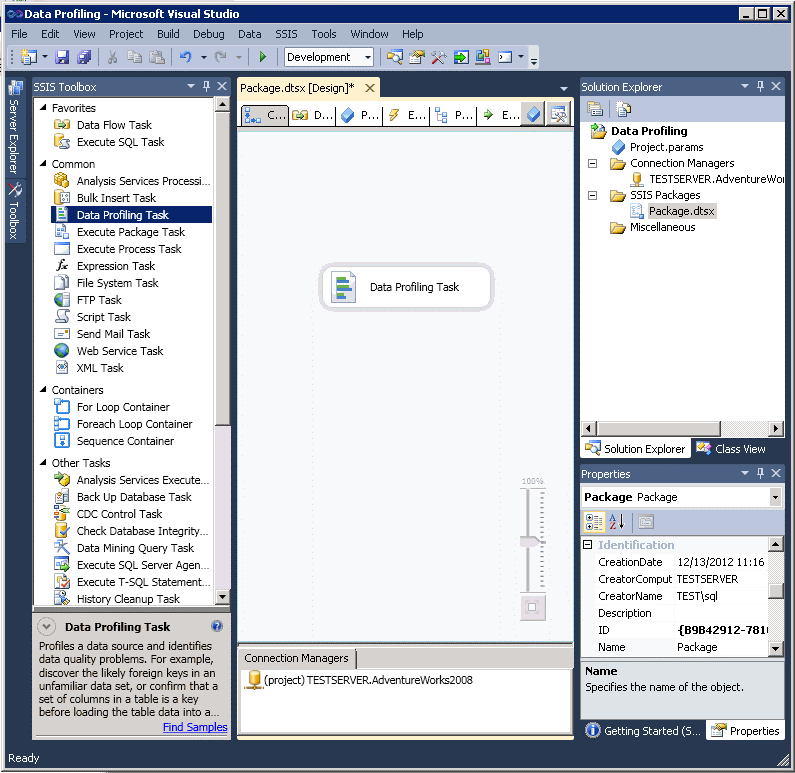 SSIS Data Profiling Task