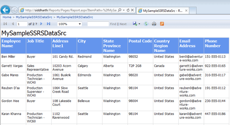 Using source data from an SSRS report in PowerPivot for Excel