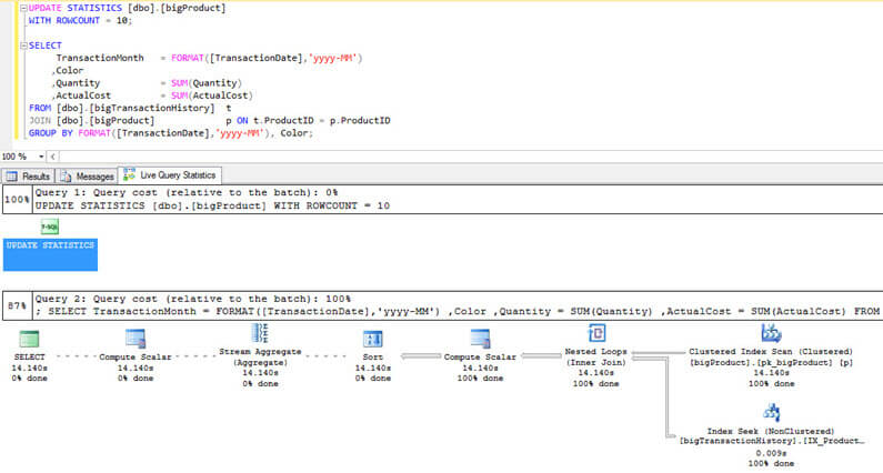 Live Query Statistics in SQL Server 2016