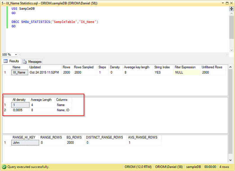 How To Interpret SQL Server DBCC SHOW_STATISTICS Output