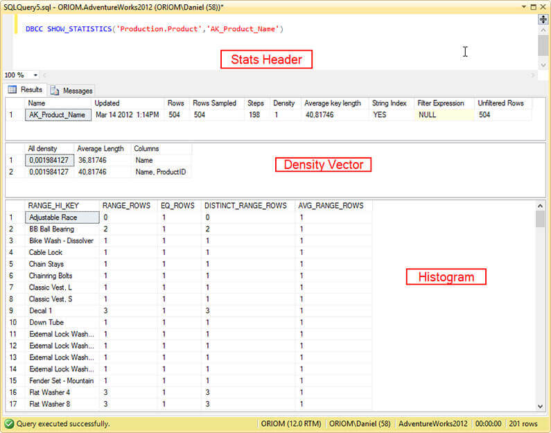 How To Interpret SQL Server DBCC SHOW_STATISTICS Output