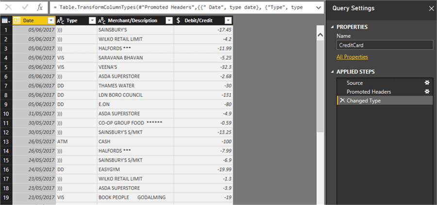 Analyzing Multiple Personal Accounts using Power BI