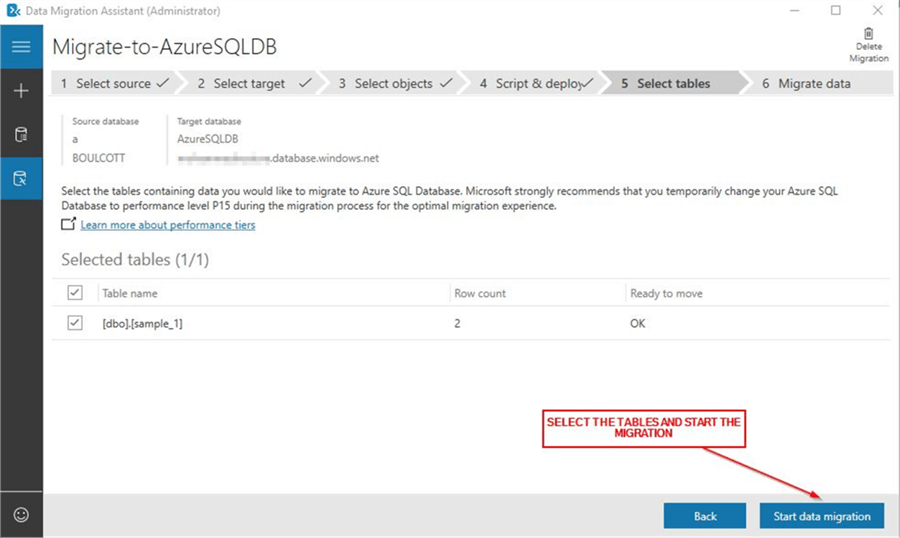 Data Migration Assistant for SQL Server to Azure SQL Database
