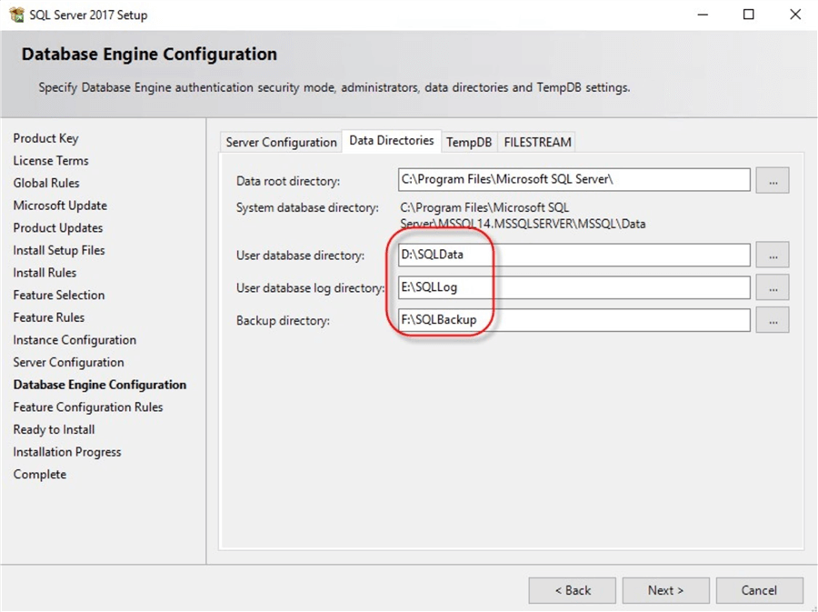 Steps to install a standalone SQL Server 2017 instance
