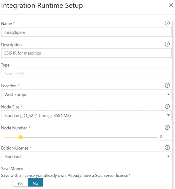 Configure an Azure SSIS Integration Runtime