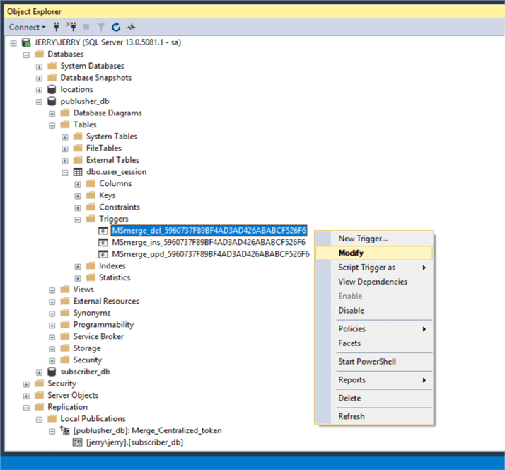 Disable Data Sync for SQL Server Merge Replicated Table via Publisher