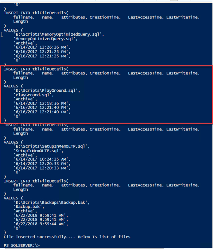 PowerShell Module to Read Directory Contents and Store in a SQL Server