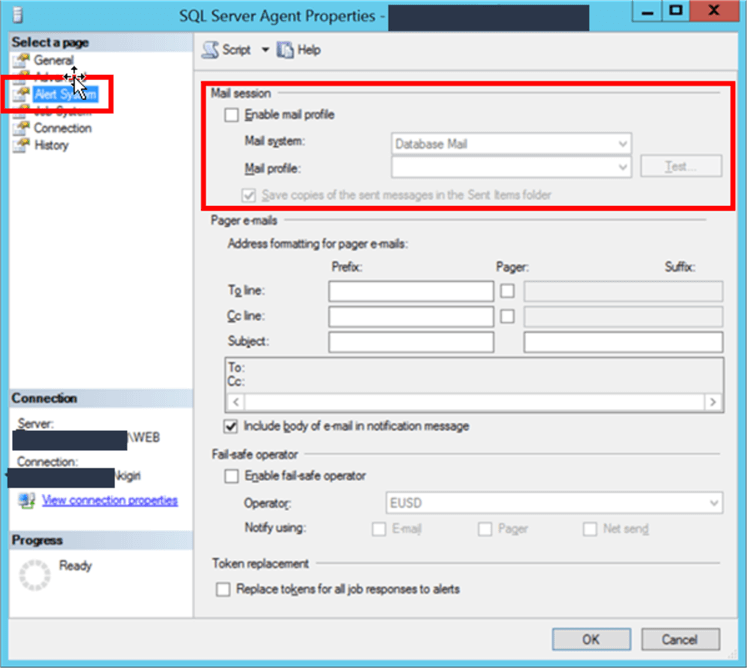 Enable SQL Server Agent Mail Profile