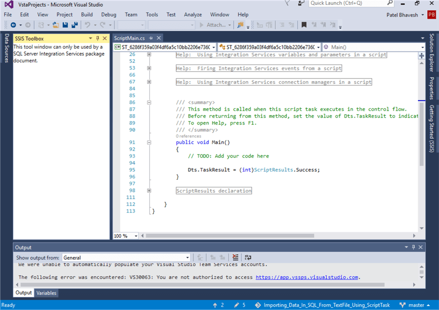 Import Text and CSV Files into SQL Server Database with SSIS Script Task
