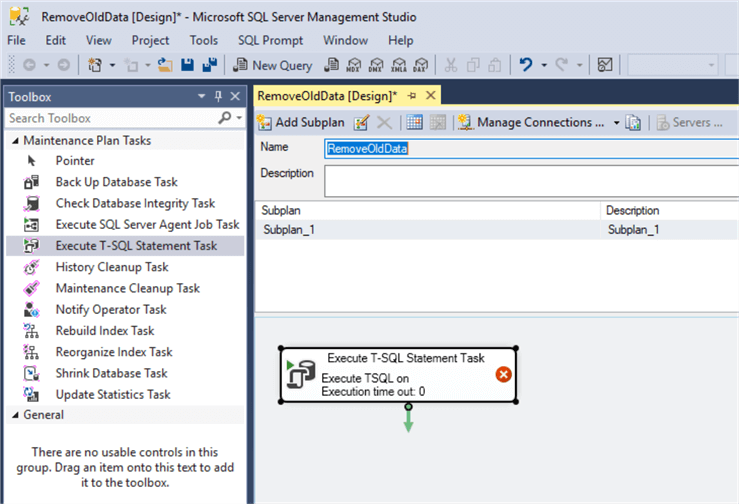 SQL Server Maintenance Plan Execute TSQL and SQL Server Agent Job Tasks