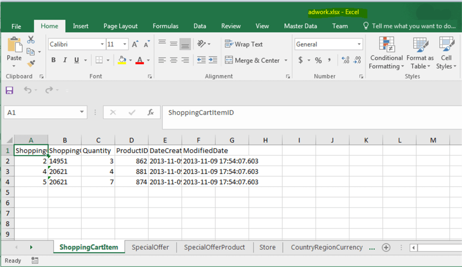 Export SQL Server Tables to Excel