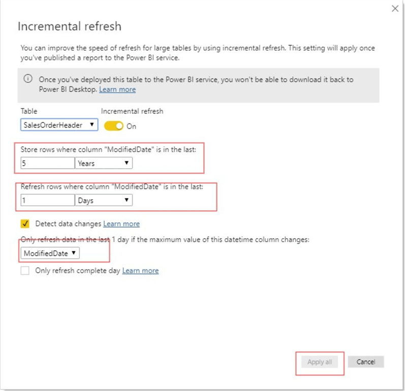 Power BI Incremental Refresh for SQL Sources
