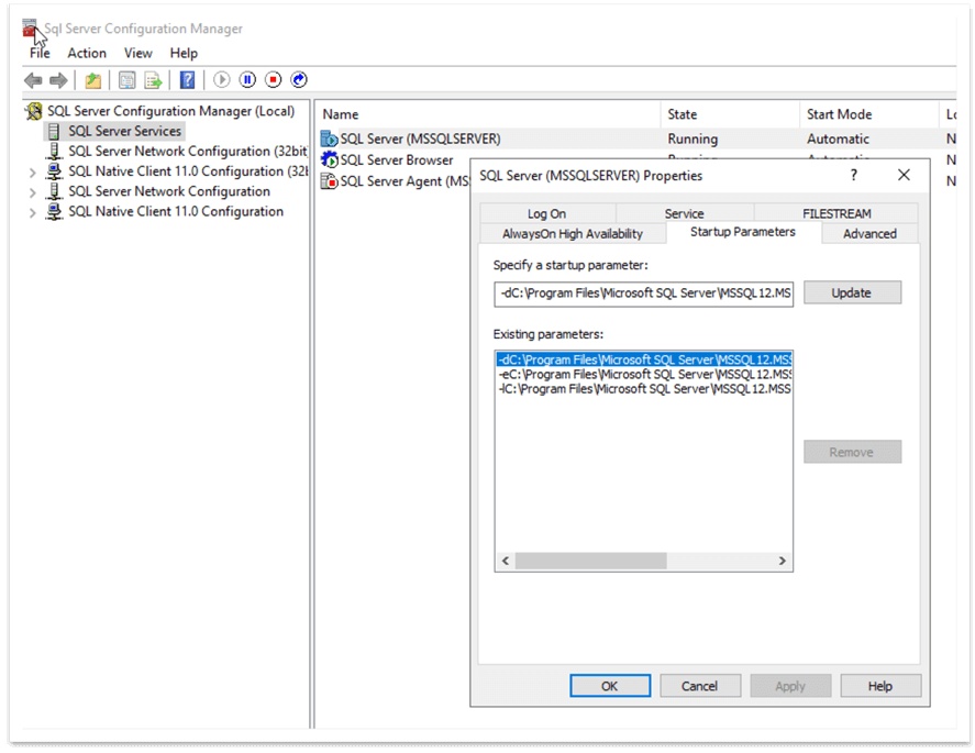 SQL Server Move Database Files for Master