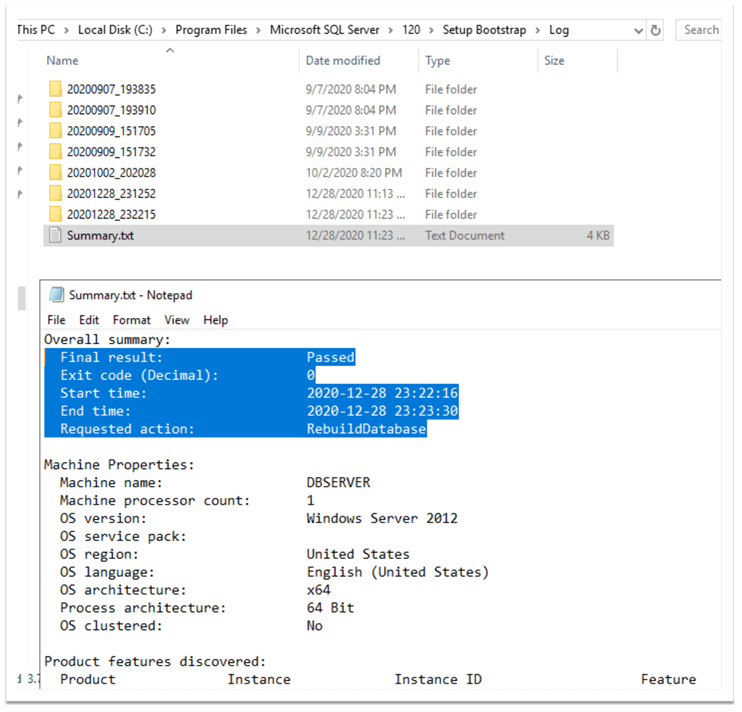 Rebuild System Databases in SQL Server