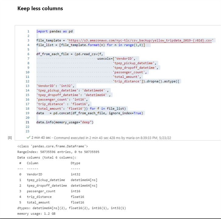 Pandas Dataframes Memory Error MemoryError unable to allocate