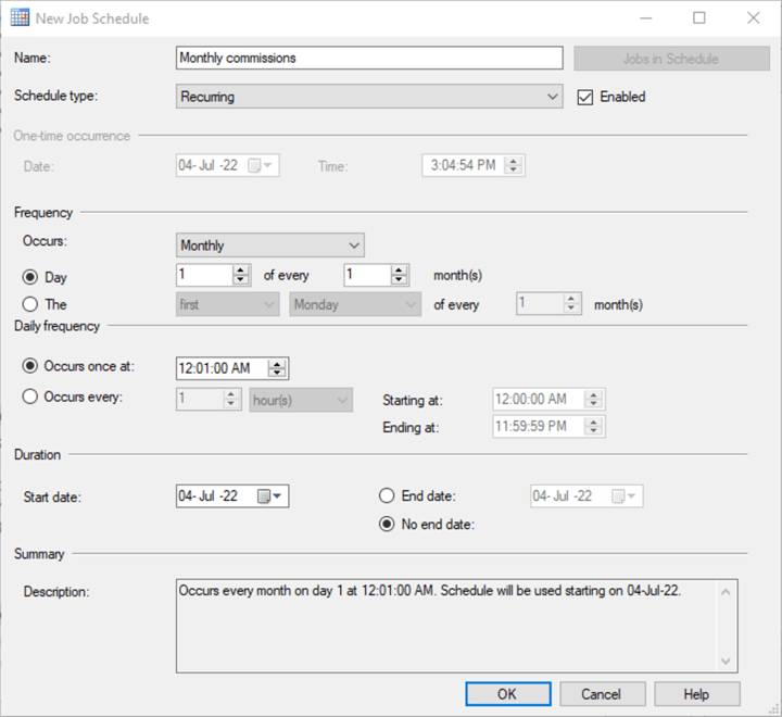 Job Scheduler in SQL Server, Oracle and PostgreSQL