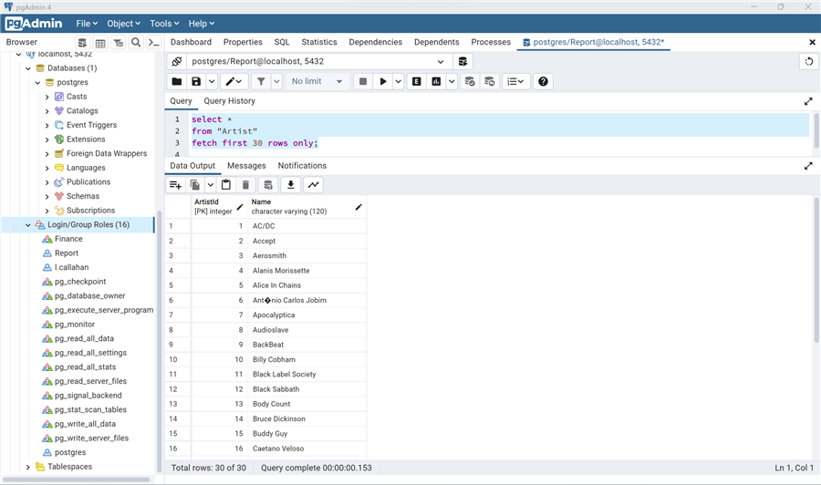 Options for Granting Privileges in SQL Server, Oracle and PostgreSQL
