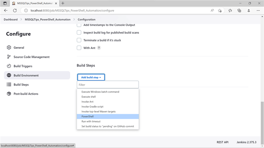 Automate PowerShell Script Execution with Jenkins for DevOps Projects