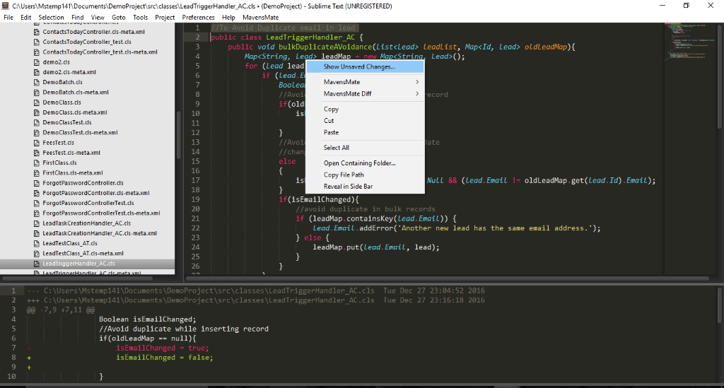 Sublime Text 3 with MavensMate for Development MST Solutions