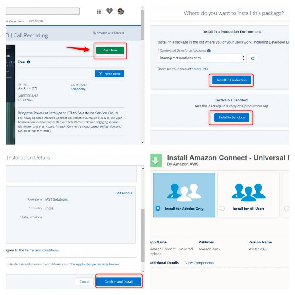 Amazon Connect Integration with Salesforce MST Solutions