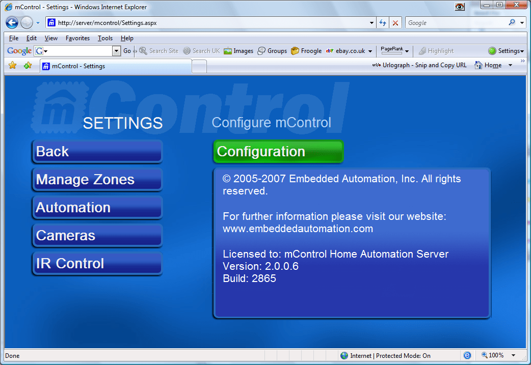 AddIn mControl Home Automation Software