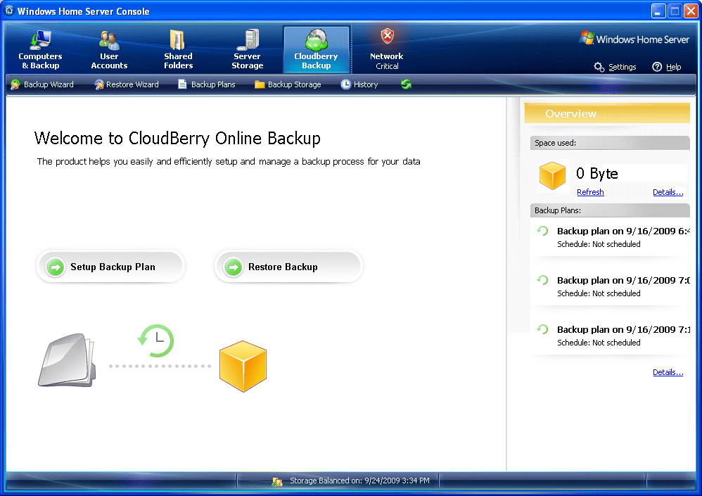 AddIn CloudBerry Backup for WHS 1.3.0.338 Beta
