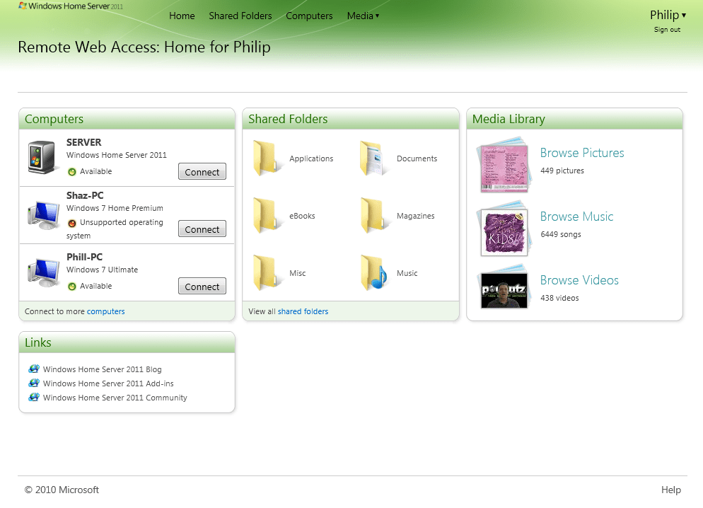 Video Remote Web Access in WHS 2011