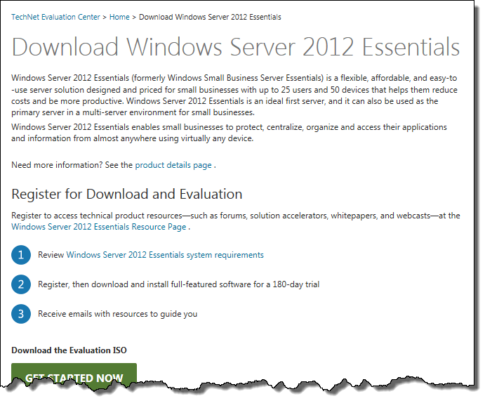 Windows Server 2012 Essentials RTMs