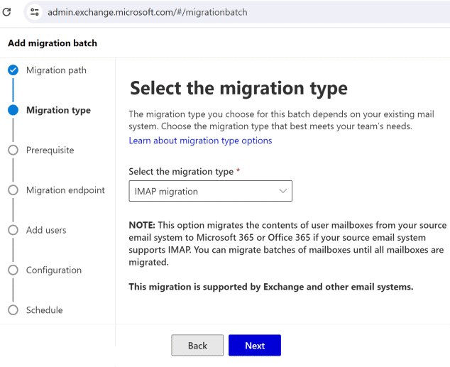 IMAP4 Migration mit Exchange Online