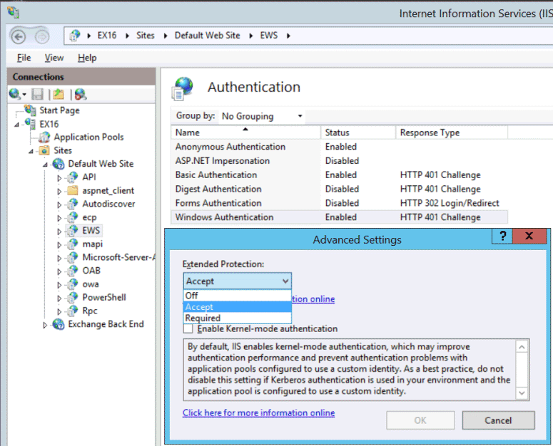 Exchange Extended Protection