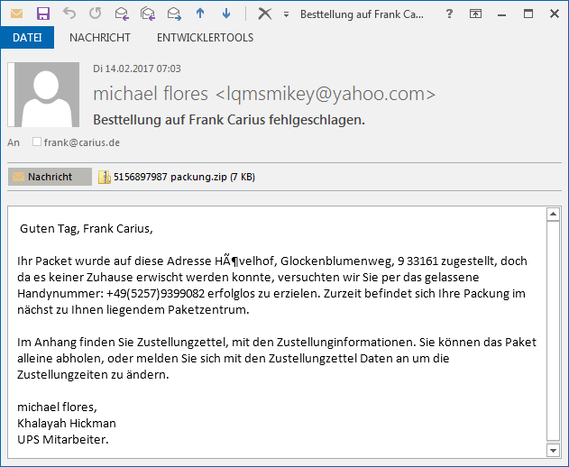 Spam mit Schadcode