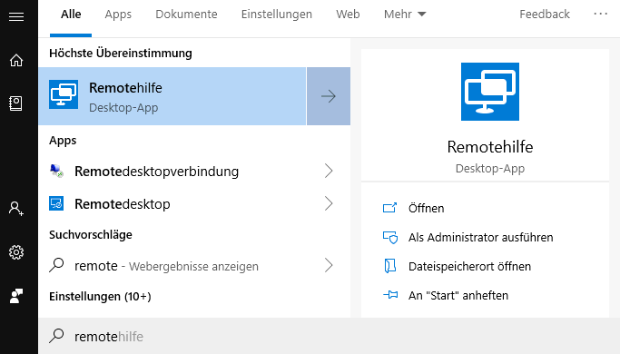 Quick Assist / RemoteHilfe