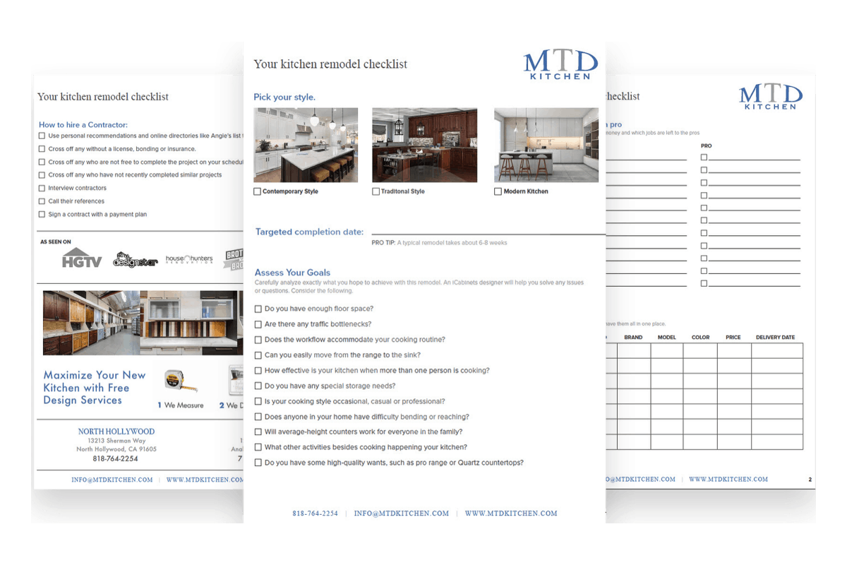 Kitchen Remodel Checklist MTD Kitchen