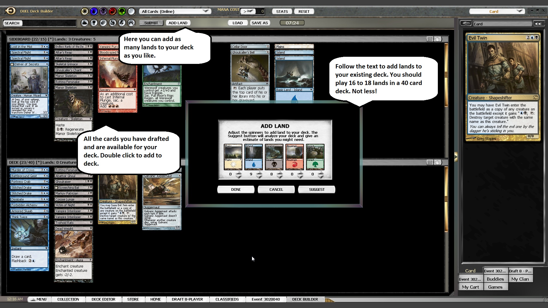 Mtg Draft Rules Time