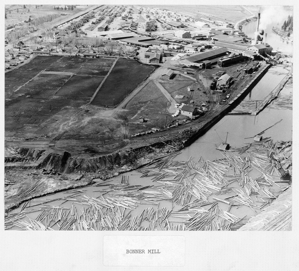 View of Bonner Mill from the air Montana Memory Project