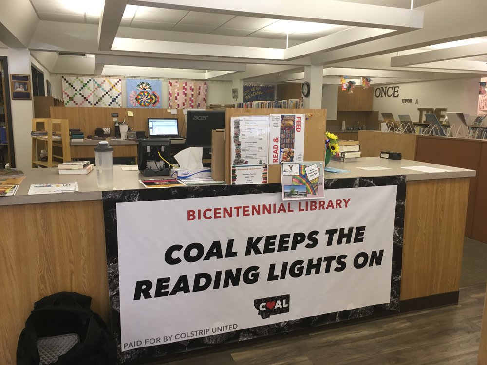 Coal Keeps the Reading Lights On Colstrip United sign Montana