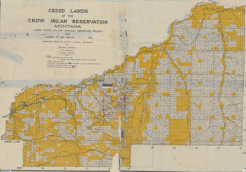 Ceded lands of the Crow Indian Reservation, Montana Lands taken on the