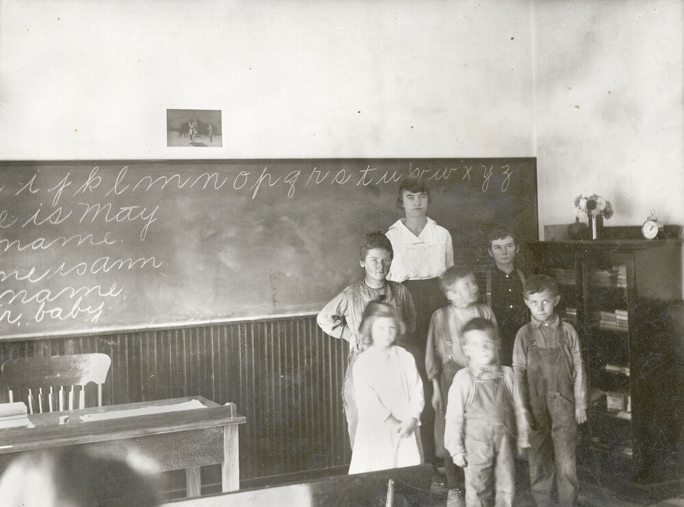 [Students and teacher in Noxon School]. Montana Memory Project