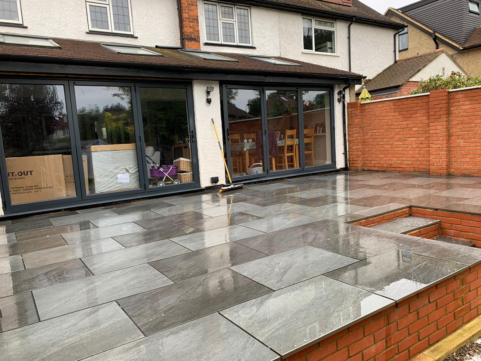 Raised Porcelain Patio, St Albans MT Paving and Landscaping